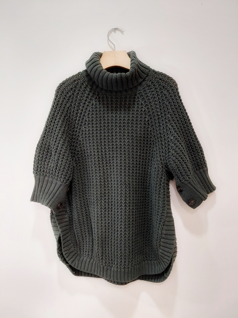 J. Crew XXS Turtleneck Chunky Knit Sweater - Dark Olive